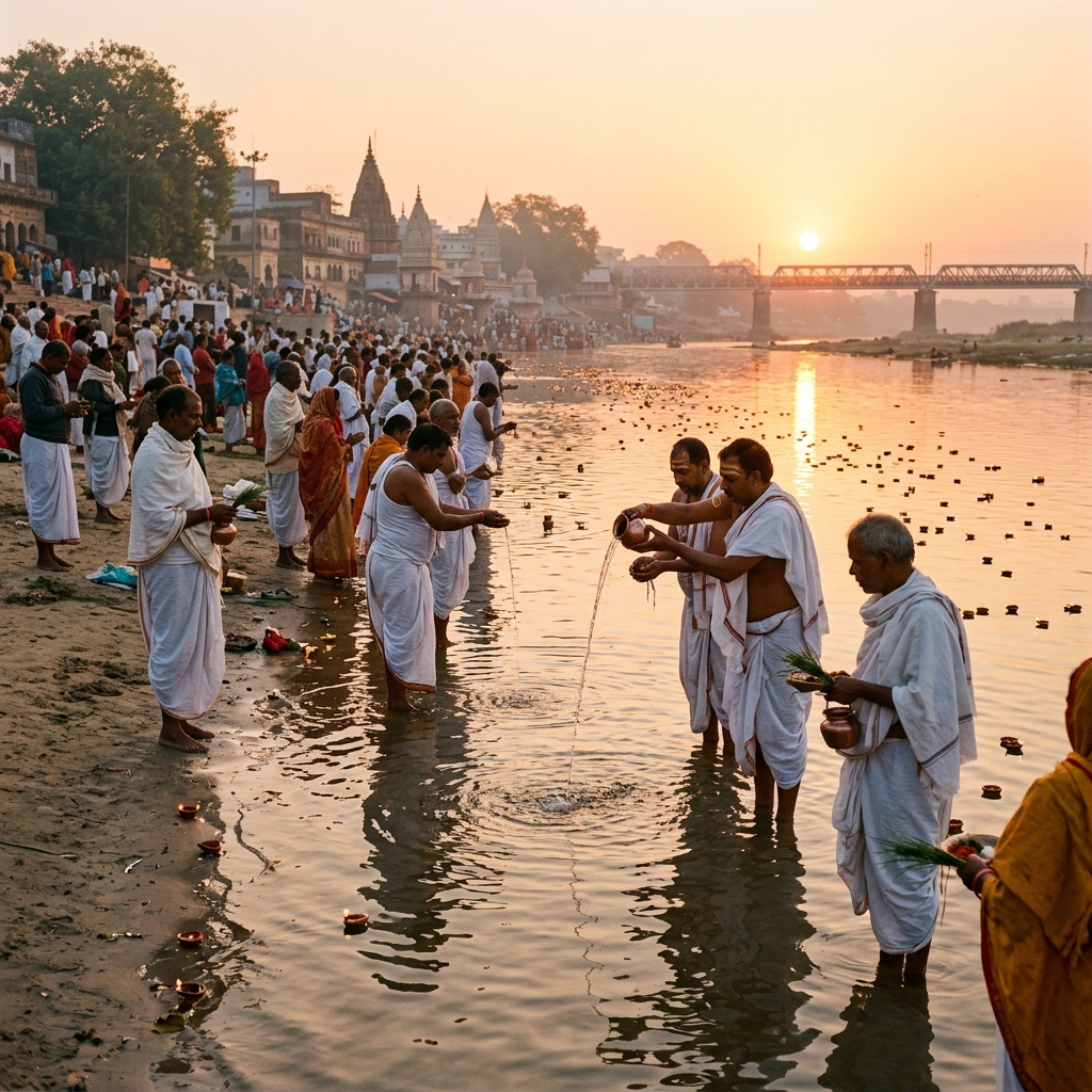 Falgu River tarpan ritual